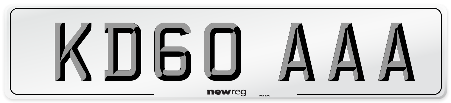 KD60 AAA Number Plate from New Reg